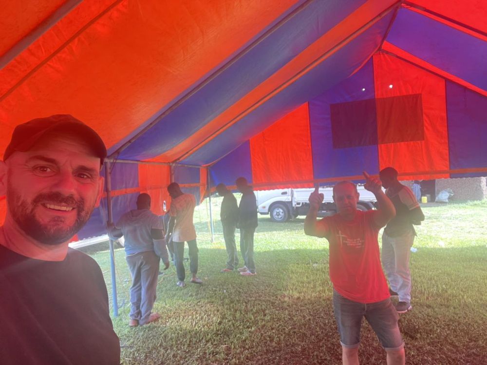 click to see larger image packing up the malaha tent mission tent and moving on